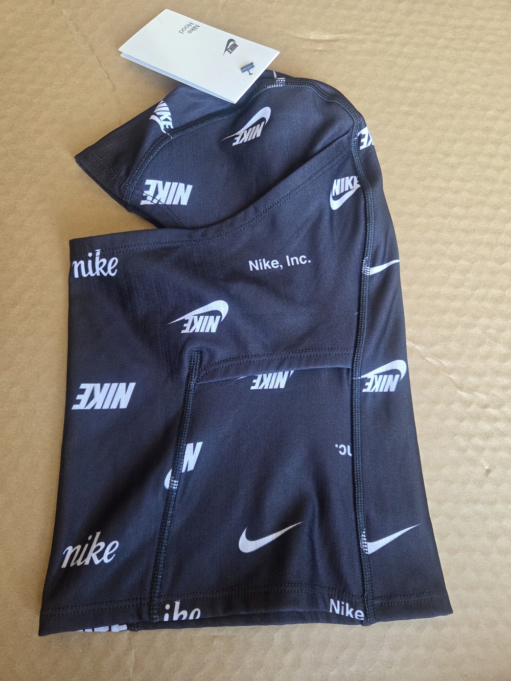Nike Black Face Gaiter with White Logo Print